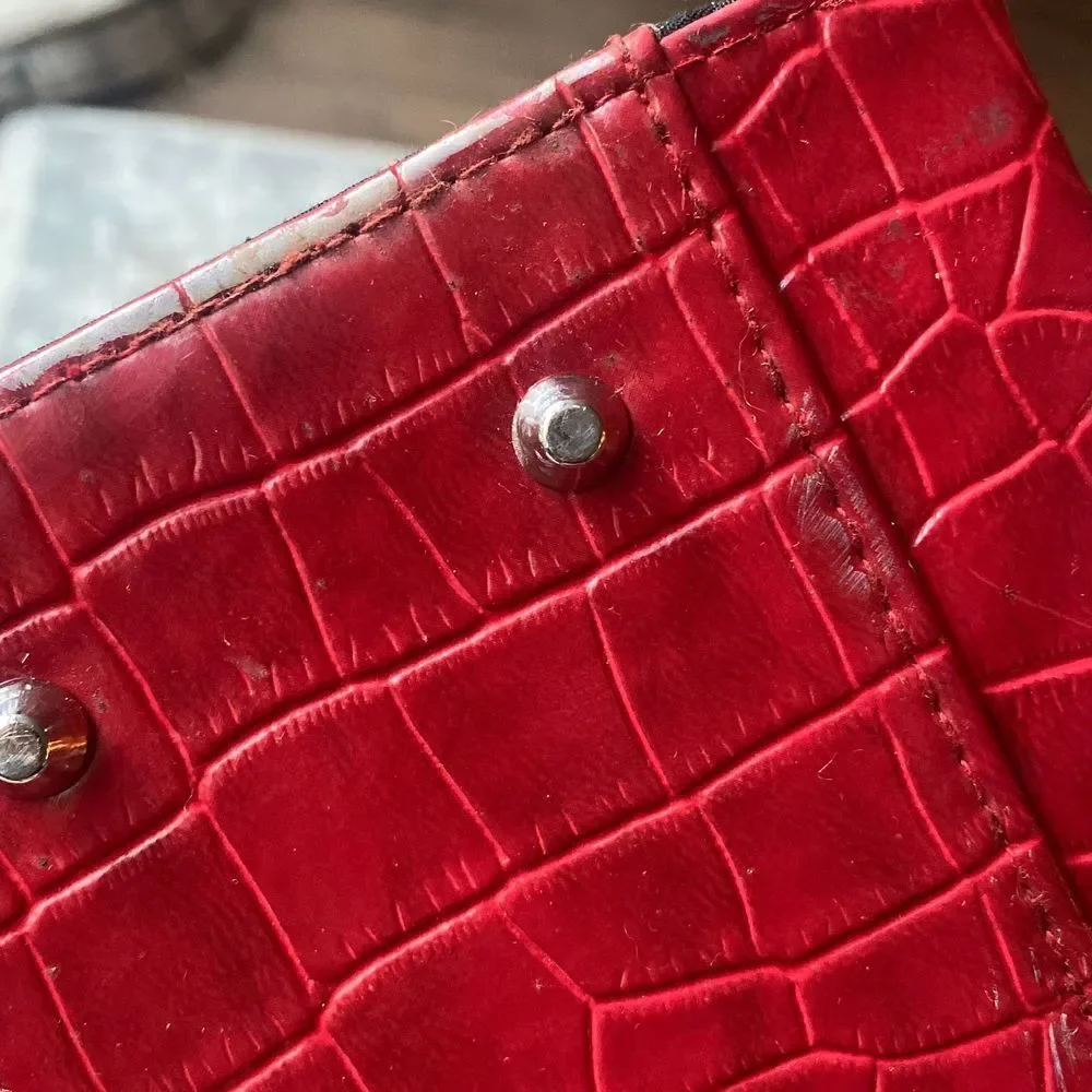 Miche Leila Red Crocodile Cover Silver Accents